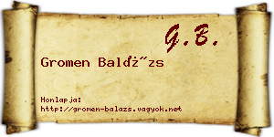 Gromen Balázs névjegykártya